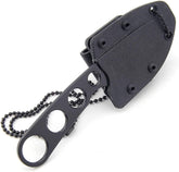 Mastiff GearsĀ® Sanrenmu (SRM) 7130 Full Tang Fixed-Blade Knife w/ Molded Polymer Sheath & Belt Adapter (Black Coated)